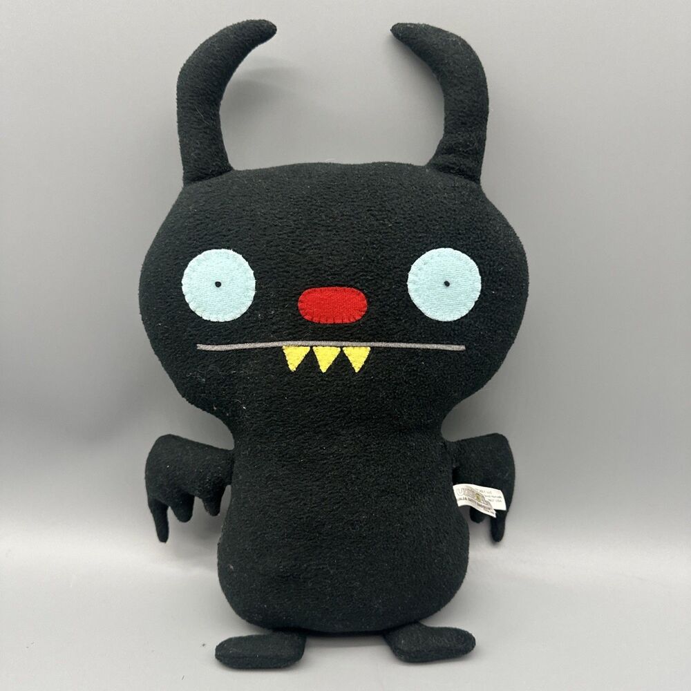 UglyDoll Ninja Batty Shogun Plush Black Wings 16" Blue Eyes Monster Ugly Doll